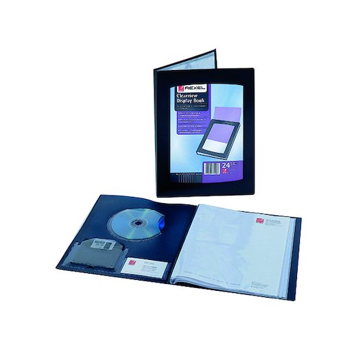 Rexel Clearview Display Book 24 Pocket A3 Black 10405BK (RX10405BK)