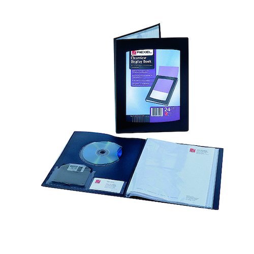 Rexel Clearview Display Book 24 Pocket A5 Black 10410BK (RX10410BK)