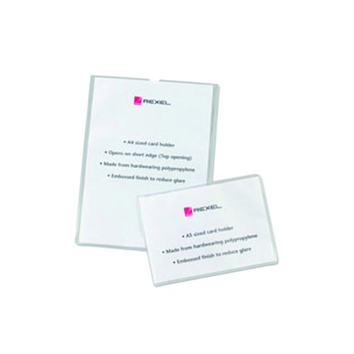 Rexel Card Holders Polypropylene A4 Clear (25 Pack) 12092 (RX12092)