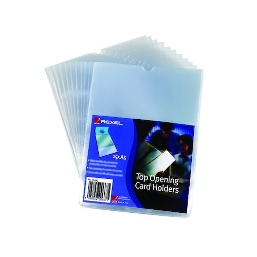 Rexel Card Holders Polypropylene A5 Clear (25 Pack) 12093 (RX12093)