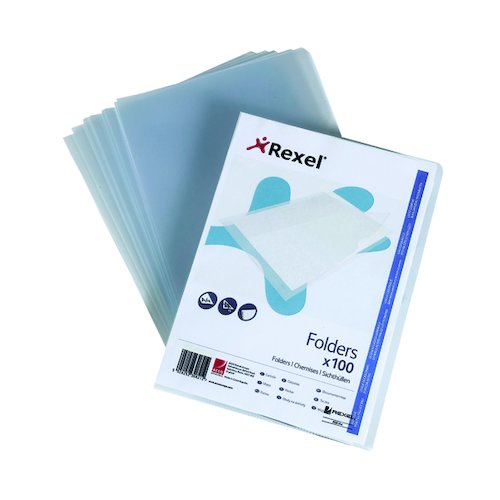 Rexel Superfine Cut Flush Folder A4 Clear (100 Pack) 12175 (RX12175)