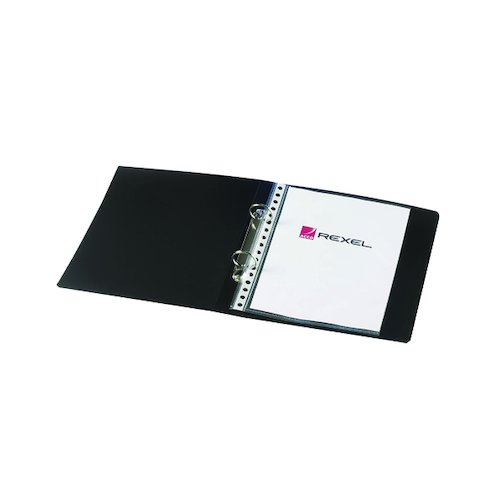 Rexel Budget 2 Ring Binder 25mm Polypropylene A5 Black (10 Pack) 13428BK (RX13428BK)