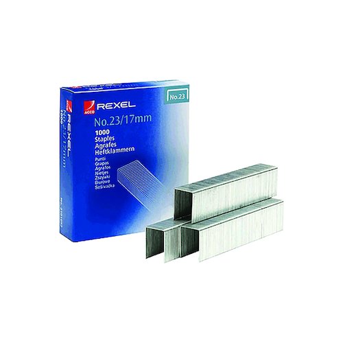 Rexel No. 23 17mm Staples (1000 Pack) 2101052 (RX13521)