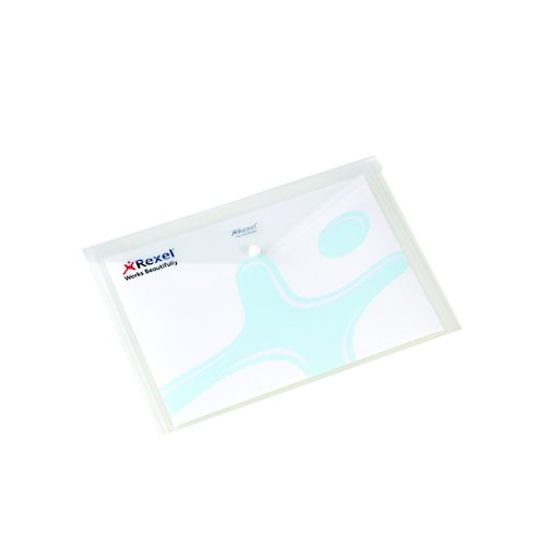 Rexel Popper Folder A4 Clear White (5 Pack) 16129WH (RX16129W)