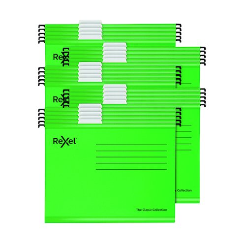 Rexel  Classic Suspension Files Foolscap Green (25 Pack) 2115591 (RX58101)