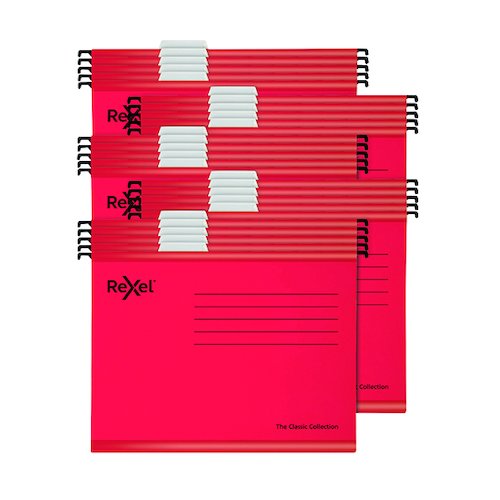 Rexel  Classic Suspension Files Foolscap Red (25 Pack) 2115592 (RX58102)