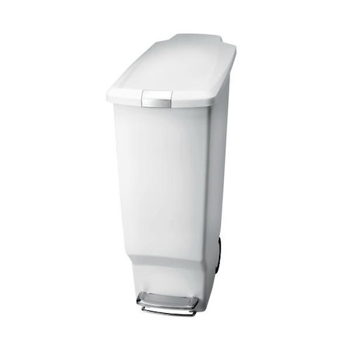 White Slim Plastic Pedal Bin 40L 382649 (SBY24580)