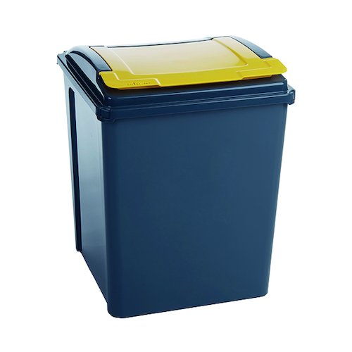 VFM Recycling Bin With Lid 50 Litre Yellow 384287 (SBY28522)