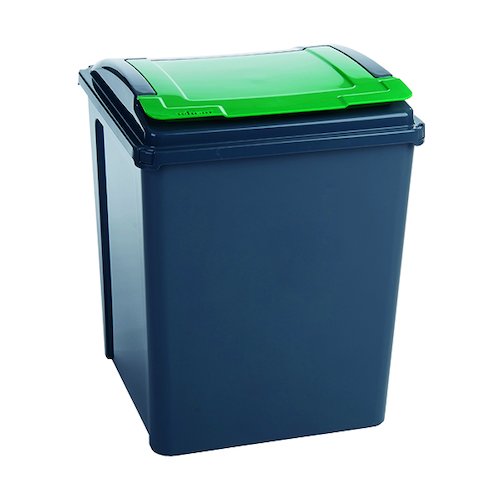 VFM Recycling Bin With Lid 50 Litre Green 384288 (SBY28523)