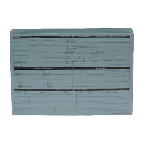 Custom Forms Personnel Wallet Blue (50 Pack) PWB01 (SF16114)