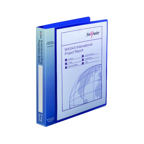 Snopake Executive Presentation 4D Ring A4 Binder Electra Blue 13387 (SK04440)