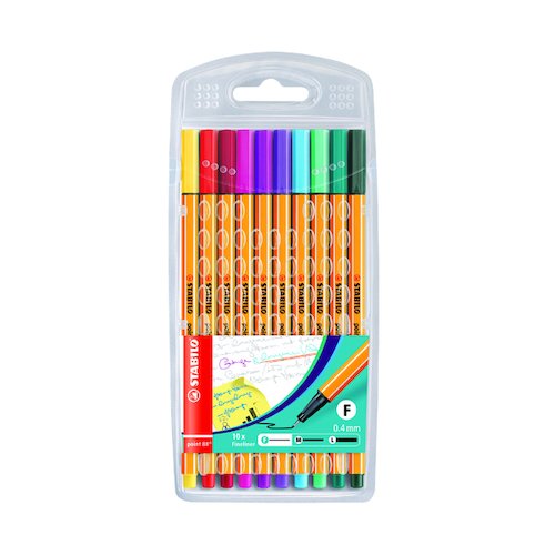 Stabilo Point 88 Fineliner Pen Assorted (10 Pack) 8810 (SS21784)