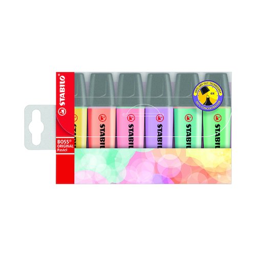 Stabilo Boss Original Highlighters Assorted Pastel Colours (6 Pack) 70/4 2 (SS49288)