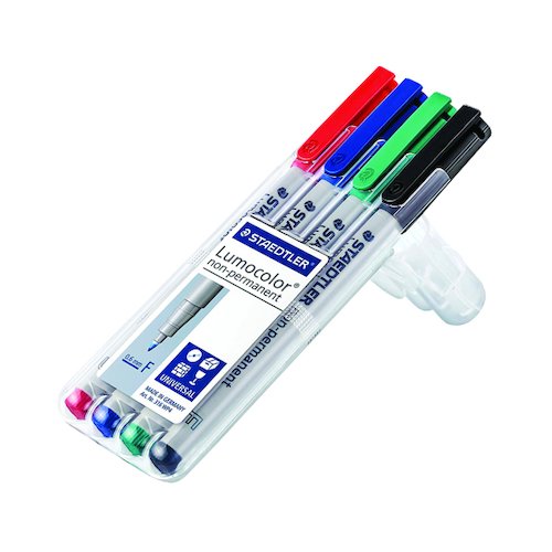 Staedtler Lumocolour Universal Pen Water Soluble Fine Assorted (4 Pack) 316 WP4 (ST30454)