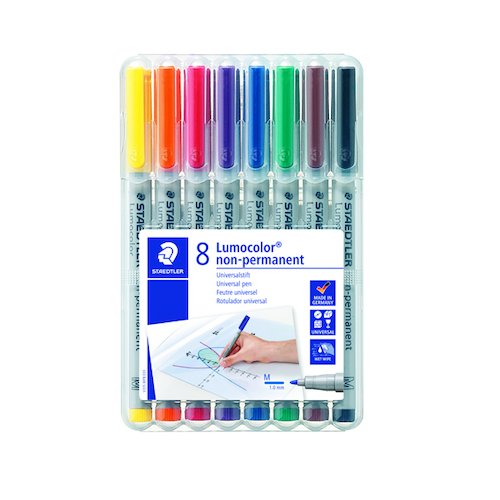 Staedtler Lumocolour Universal Pen Water Soluble Medium Assorted (8 Pack) 315 WP8 (ST30933)