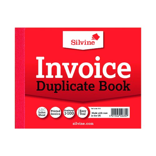 Silvine Duplicate Invoice Book 102x127mm (12 Pack) 616 (SV42630)