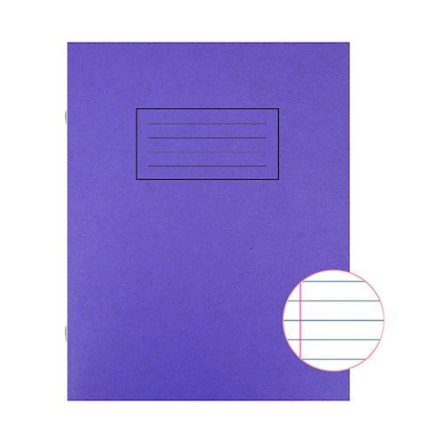 Silvine Exercise Book 229 x 178mm Ruled with Margin Purple (10 Pack) EX100 (SV43501)
