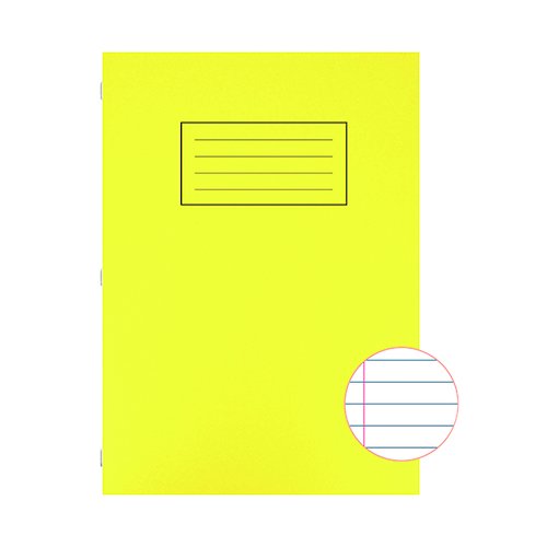 Silvine Exercise Book A4 Ruled with Margin Yellow (10 Pack) EX109 (SV43510)