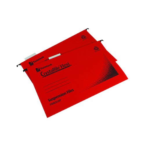 Rexel Crystalfile Flexi Standard Foolscap Red (50 Pack) 3000042 (TW13773)