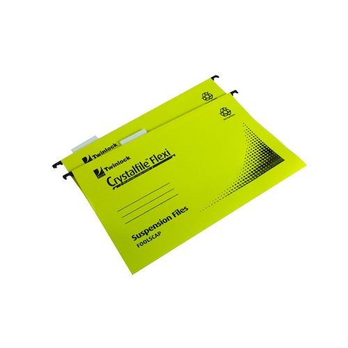Rexel Crystalfile Flexi Standard Foolscap Yellow (50 Pack) 3000043 (TW13774)