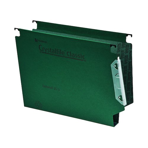 Rexel Crystalfile Classic 30mm Lateral File 300 Sheet Green (25 Pack) 3000109 (TW17767)