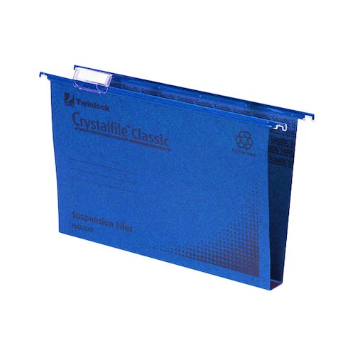 Rexel Crystalfile Classic Suspension File 30mm Foolscap Blue (50 Pack) 70625 (TW70625)