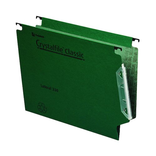 Rexel Crystalfile Classic 15mm Lateral File 150 Sheet Green (50 Pack) 70670 (TW70670)