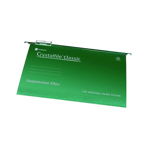 Rexel Crystalfile Classic 15mm Suspension File A4 Green (50 Pack) 78047 (TW78045)