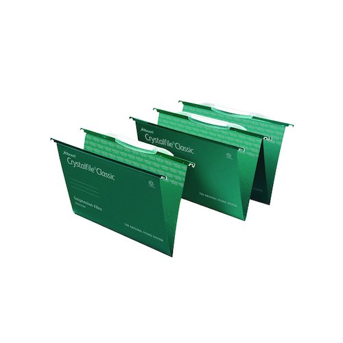 Rexel Crystalfile Classic 15mm Suspension File Foolscap Green (50 Pack) 78048 (TW78046)