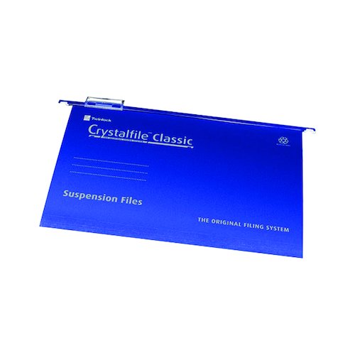 Rexel Crystalfile Classic 15mm Suspension File Foolscap Blue (50 Pack) 78145 (TW78143)