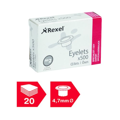 Rexel Eyelets 4.7mm x 4.2mm (500 Pack) 20320050 (VL20051)