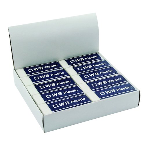 White Pencil Erasers (20 Pack) WX01696 (WX01696)