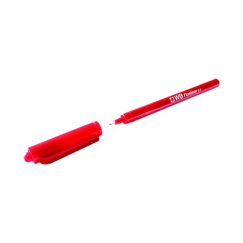 Fineliner 0.4mm Red Pens (10 Pack) WX25009 (WX25009)