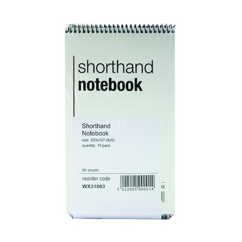 Spiral Shorthand Notebook 80 Leaf (10 Pack) WX31003 (WX31003)