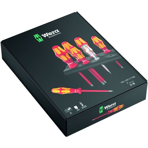 Wera 7 Piece VDE Kraftform Plus LaserTip Screwdriver (05006148001)