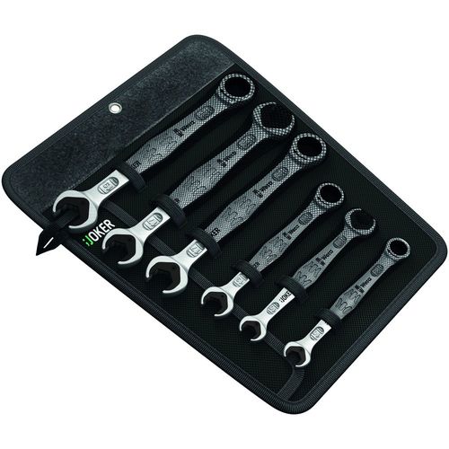 Wera 6 Piece Metric Joker Combination Ratchet & Double Open end Spanner Set (05020022001)