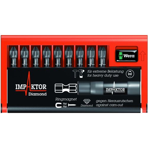 Wera 10 Piece Impaktor PZ Bit Check (05057684001)