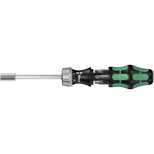 Wera 6 Piece Kraftform Kompakt Ratchet Screwdriver & Bit Set (05073660001)