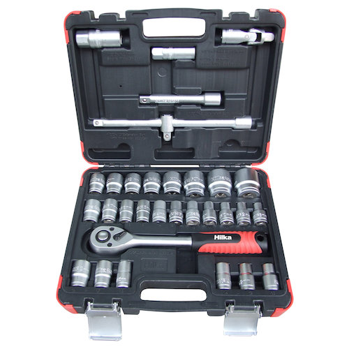 Hilka 32 pce 1/2" Drive Socket Set Metric (5013433123227)