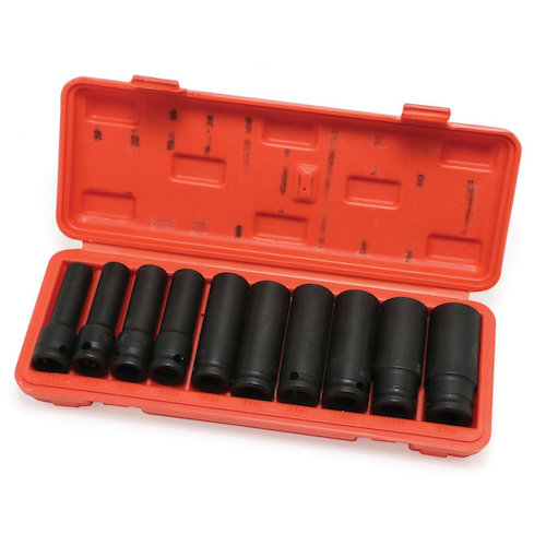 Hilka 10Pce 1/2" Deep Impact Socket Set Metric (5013433151206)