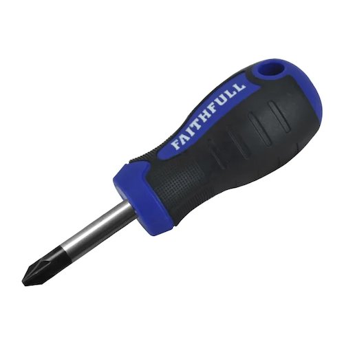 Faithfull Soft Grip Stubby Pozi Tip Screwdriver (5023969251240)
