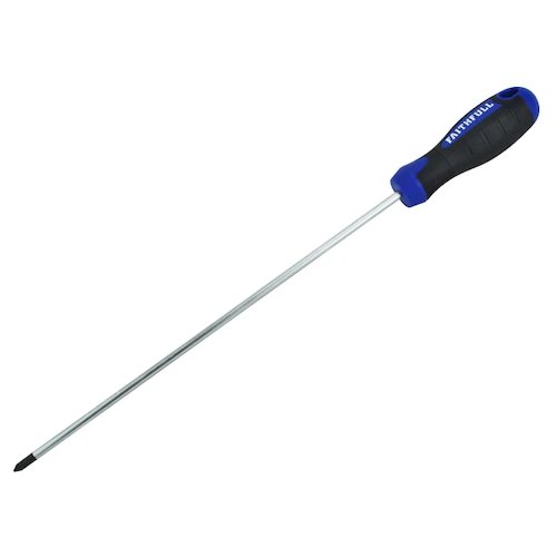Faithfull Soft Grip Long Reach Pozi Screwdriver (5023969251257)