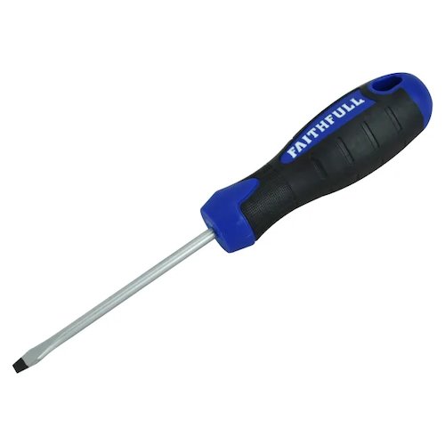Faithfull Soft Grip Flared Slotted Tip Screwdriver (5023969251349)