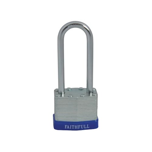 Faithfull Long Shackle Laminated Steel Padlock (5023969309408)