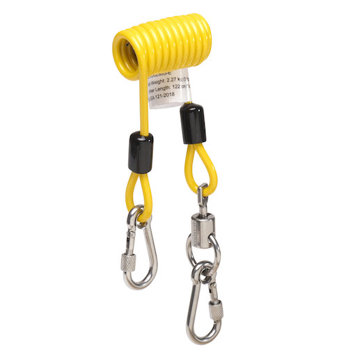 Wire Coil Tool Tether  2.3kg Swivel Carabiner (5060978860070)