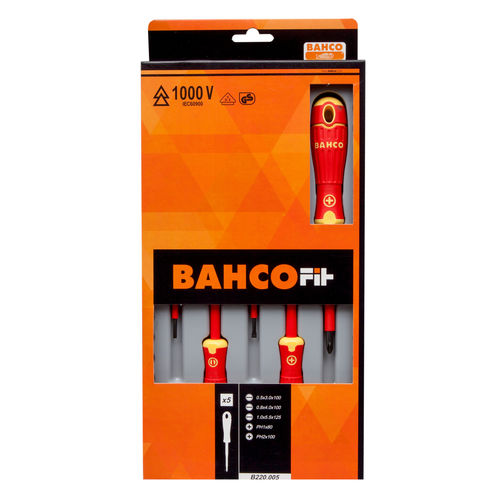 Bahco 5 Piece Insulated Screwdriver Set (7314150283361)