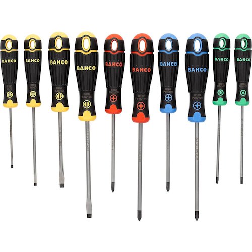 Bacho B219.010RB 10 Piece Colour Coded Screwdriver Set (7314150423026)